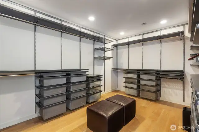 Primary bedroom walk-in closet