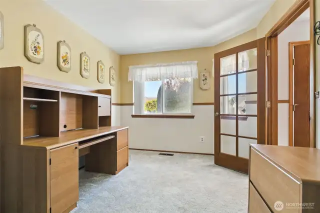 Home office (potential spare bedroom upon door replacement)