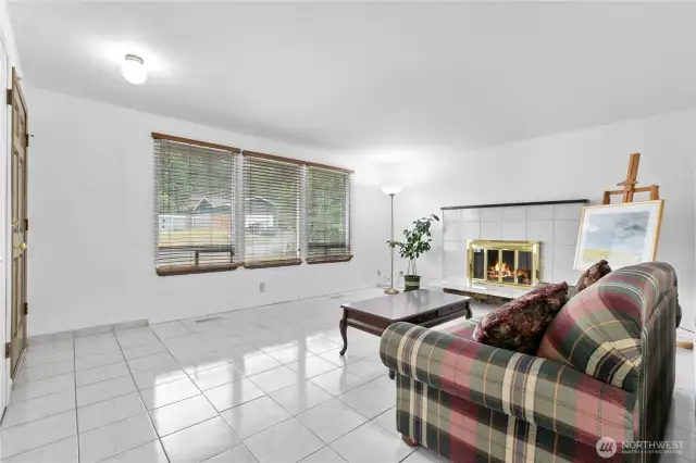 Bright living room and entry