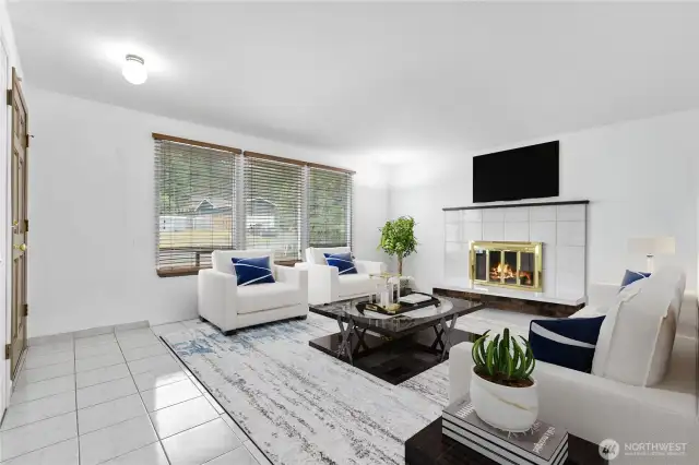 Virtually staged - Living room