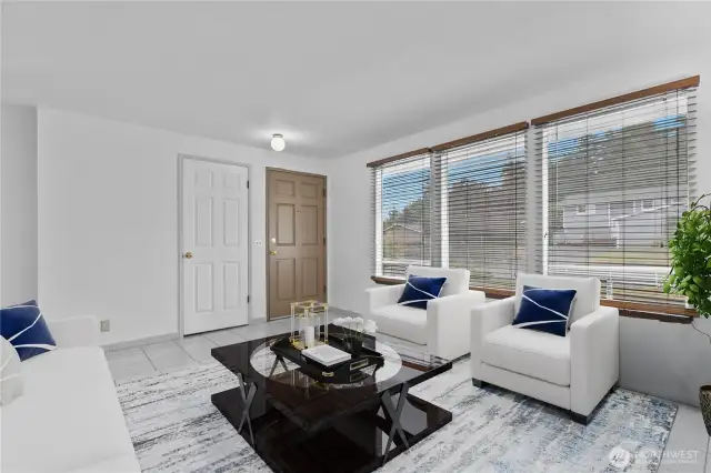 Virtually staged Living room