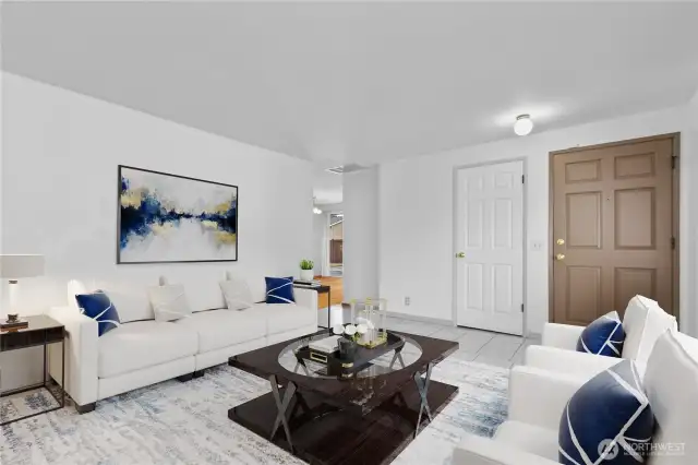 Virtually staged Living room