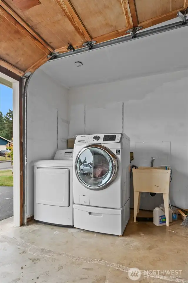 Laundry in garage space