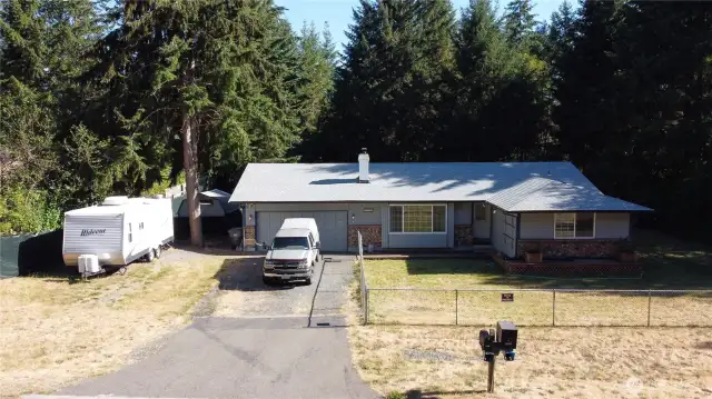 Rambler on a half acre lot.