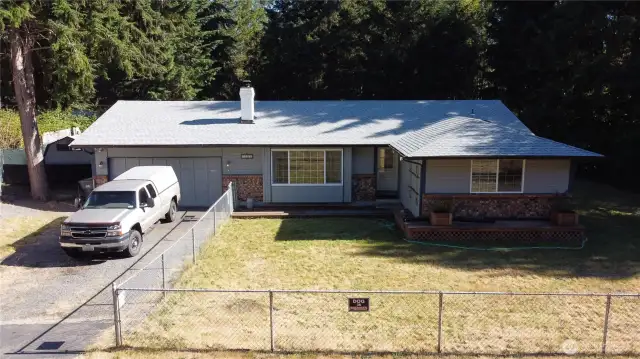 Fenced yard.