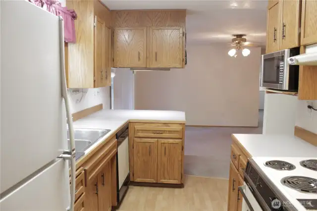 Solid wood cabinetry.