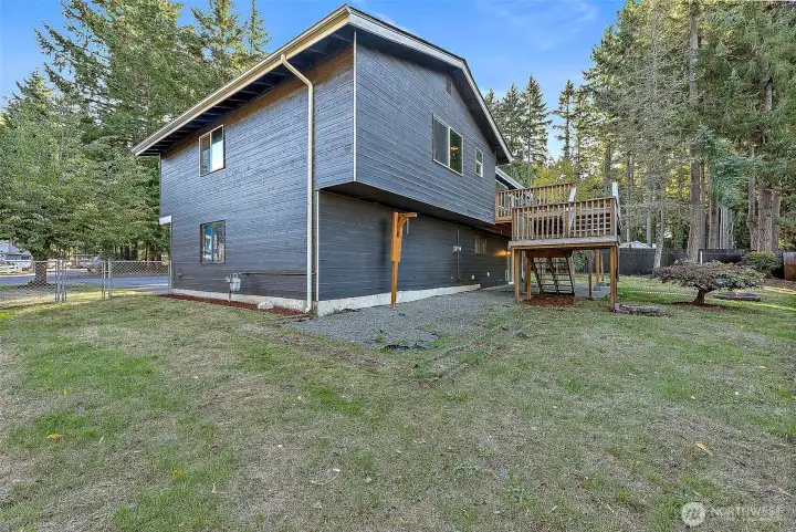 Fully fenced backyard.