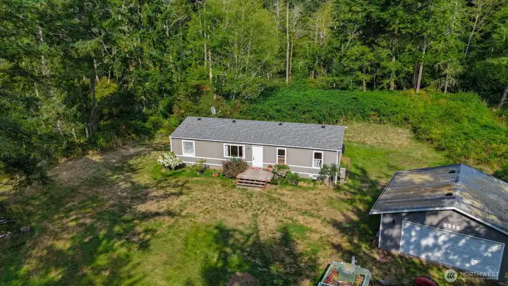 Aerial view showcasing territorial views of property