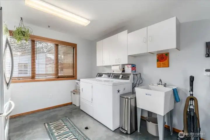 Large laundry room.