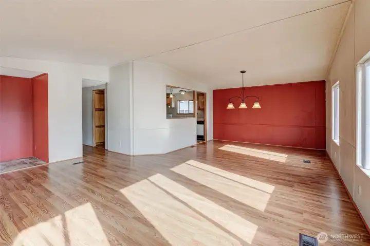 Living Rm. facing Dining Rm. & Kitchen