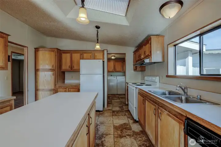 Kitchen with loads of counter space.