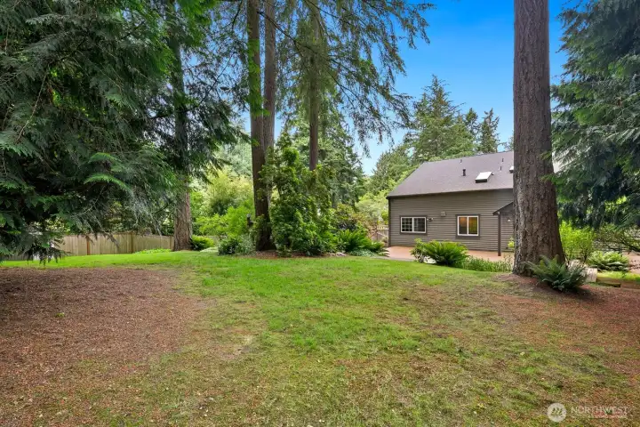 fully fenced back yard