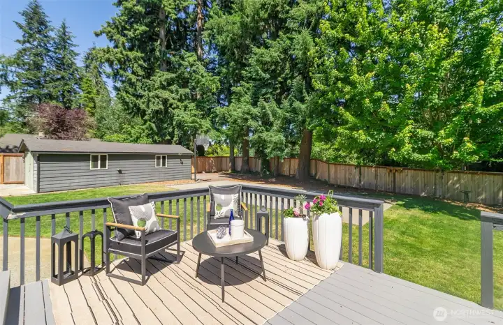 Deck has covered BBQ area with natural gas line for grills Deck has covered BBQ area with natural gas line for grills