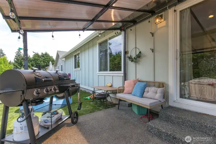 Exposed Aggregate Concrete Covered Patio