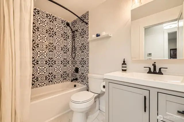 Elegant primary bath.