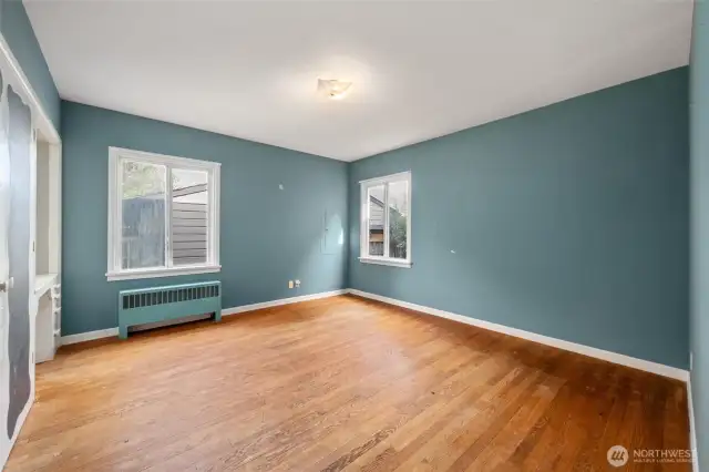 This is the 2nd main floor bedroom, overlooking the back of the home.