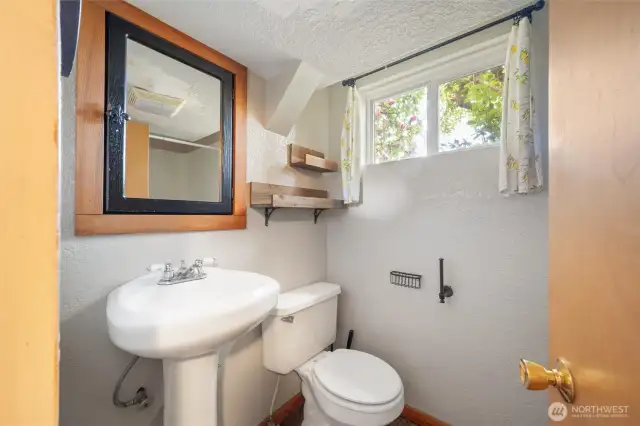 Downstairs 3/4 bathroom (shower behind the door).