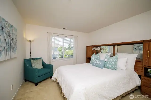 Bedroom #2 large enough for a king size bed.
