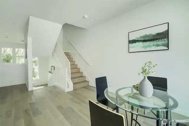 Stairs from Kitchen to Primary and Rooftop Deck