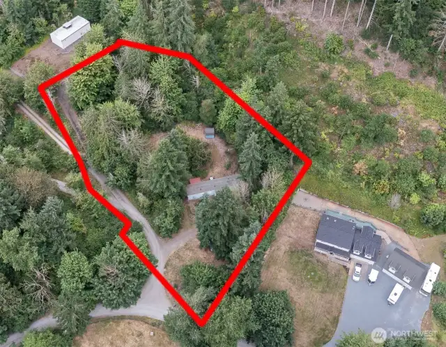 Aerial view with very approximate lines