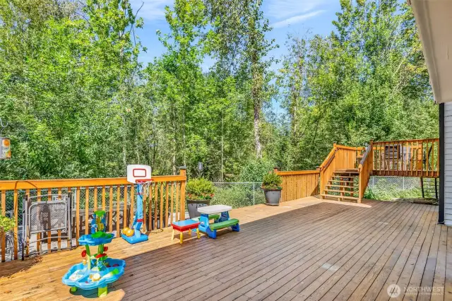 Substantial, spacious deck