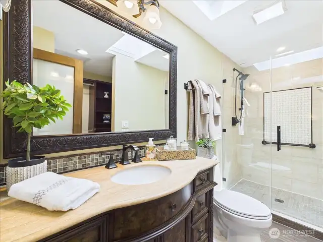 Stunning updated primary bath.