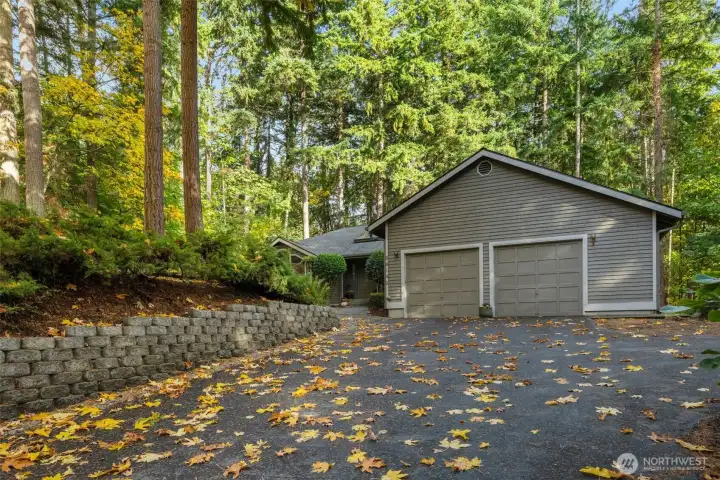 Large double car garage, 650 square feet, attached to the home. Once inside the garage, you enter the home through the utility room.