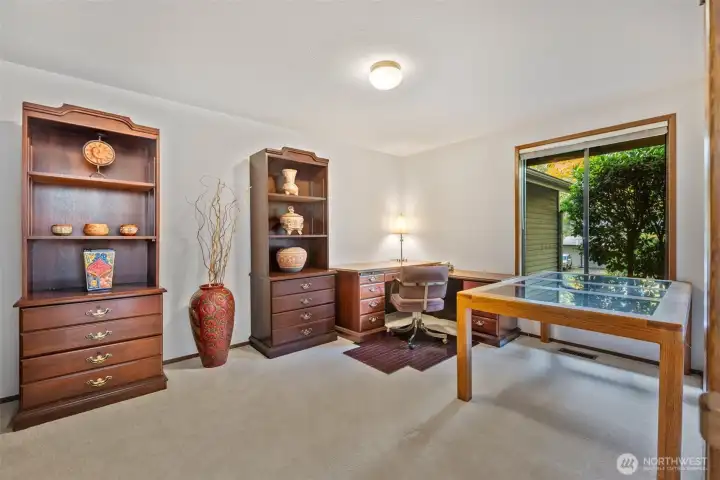 The large office is to the right as you enter the home.