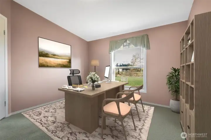 Office/den with double doors.  Can also flex to make a 4th bedroom