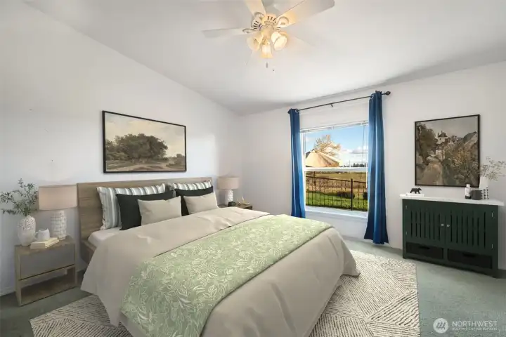 2nd Bedroom with nice  view and a walk in closet