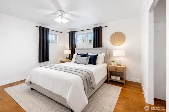 Virtually staged bedroom