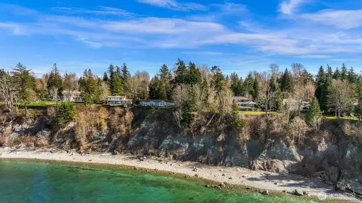 looking up from ocean to view