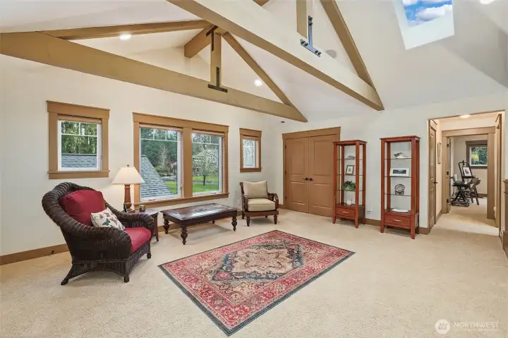 Plentiful storage with large closets on both sides of the room