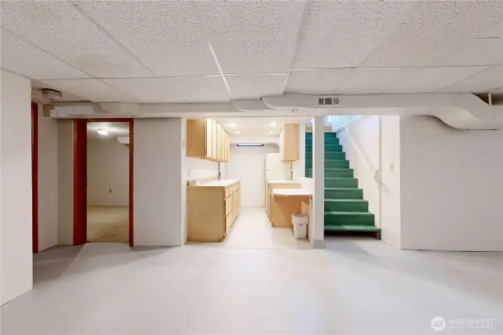 Basement Family room looking it 2nd kitchen