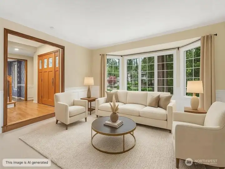 Living room with bay window Living room with bay window