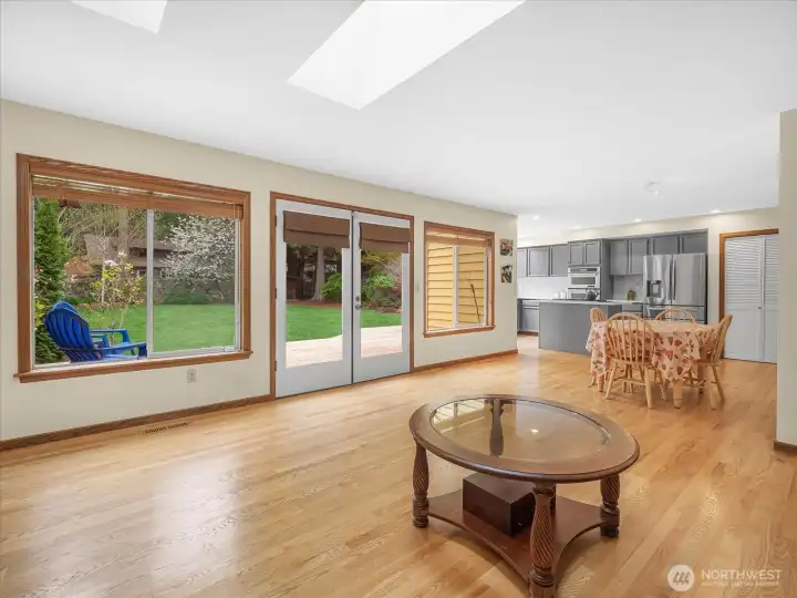 House was updated to open up space between the family room and the kitchen.  225 sq ft hardwood flooring.
