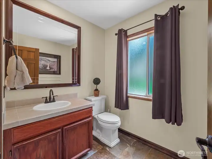 Downstairs guest bathroom.