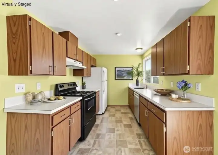 Virtually staged kitchen Virtually staged kitchen