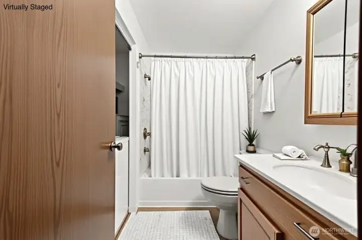 Virtually staged full bath Virtually staged full bath