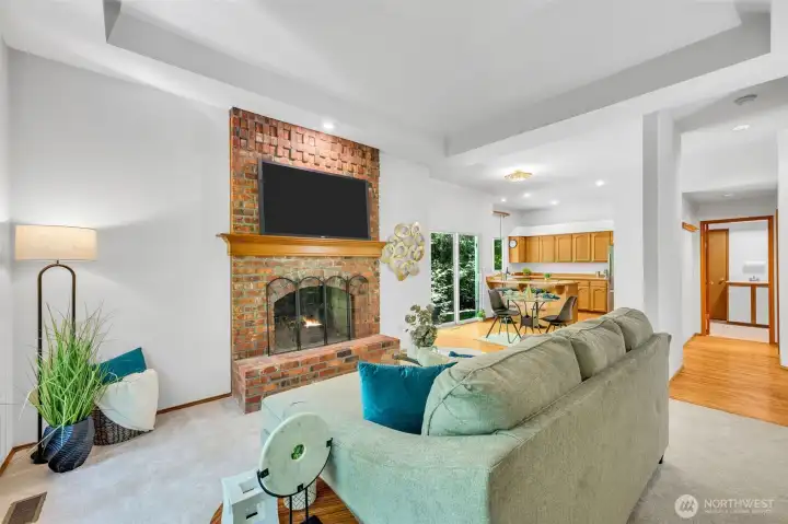 Living room off of the kitchen.