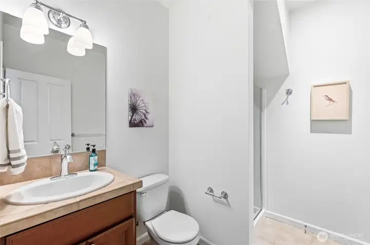 downstairs bathroom with shower
