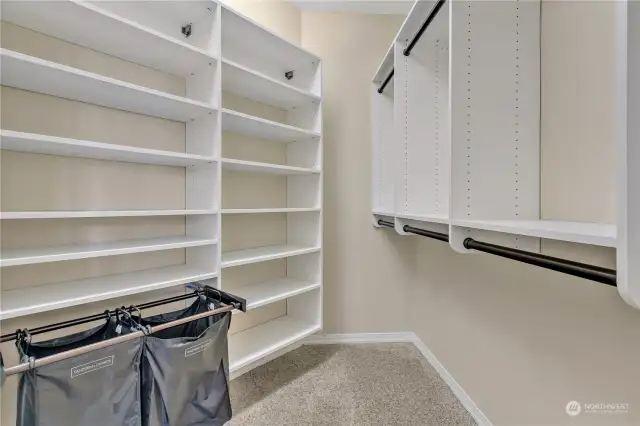 California walk in closet in main bedroom