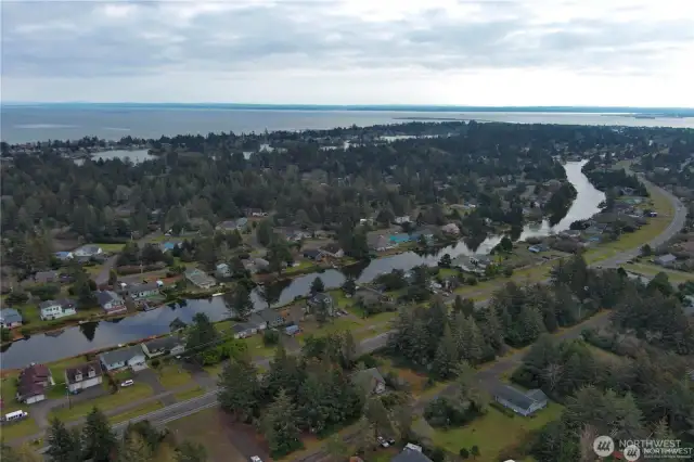 Aerial view of Ocean shores