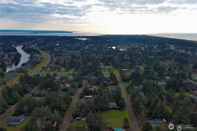 Aerial view of Ocean shores