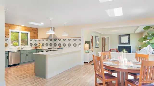 Enter from the side deck into the main, open living space