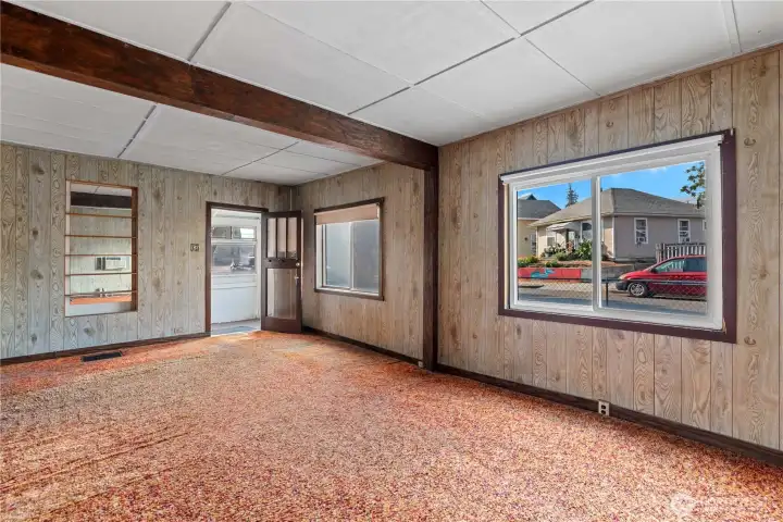 Living facing front door