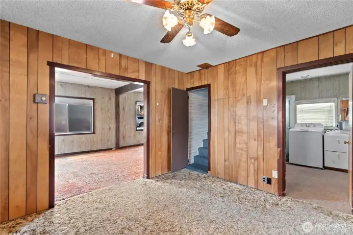 Dining to living, upstairs & bath