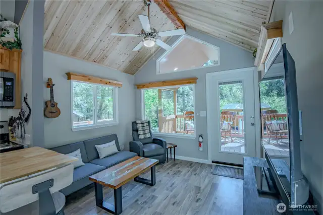 Cozy, tucked-away living room with ample seating space.