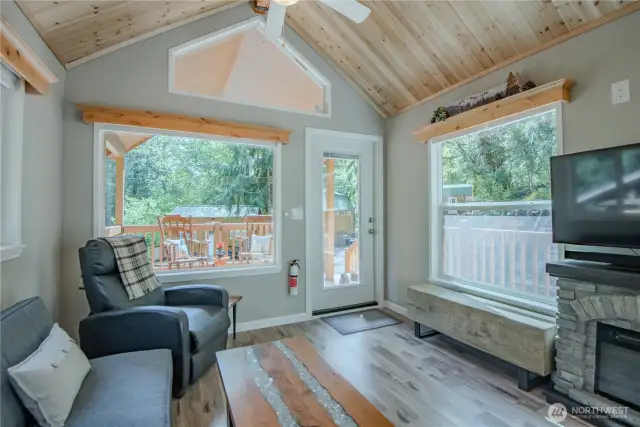 Cozy, tucked-away living room with ample seating space.