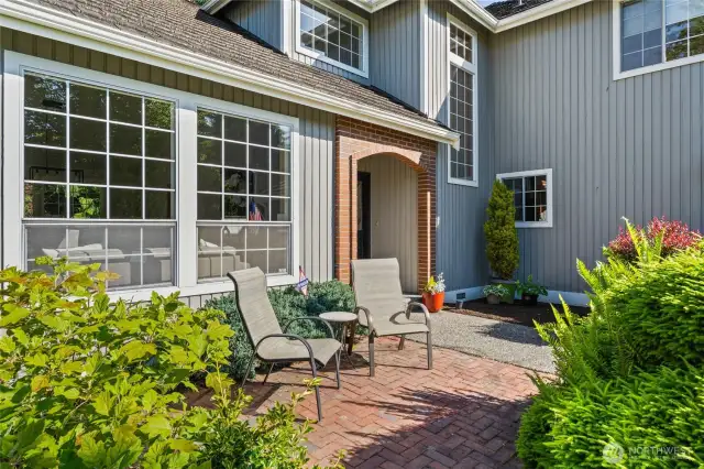 Linger on your front brick paver patio.